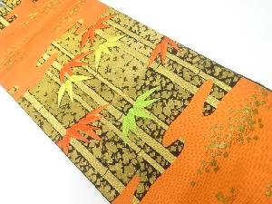 竹林模様織出し全通袋帯